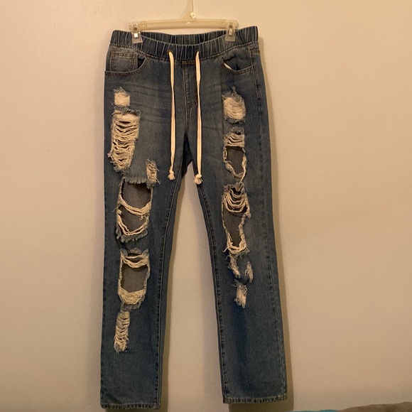 Heyson Denim - Distressed Elastic Waist Jeans by Heyson Brand, EUC!